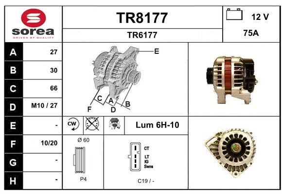 SNRA TR8177 Alternator TR8177: Buy near me in Poland at 2407.PL - Good price!