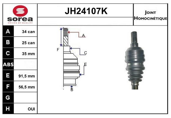 SNRA JH24107K CV joint JH24107K: Buy near me in Poland at 2407.PL - Good price!