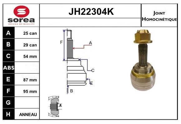 SNRA JH22304K Шарнир равных угловых скоростей (ШРУС) JH22304K: Отличная цена - Купить в Польше на 2407.PL!