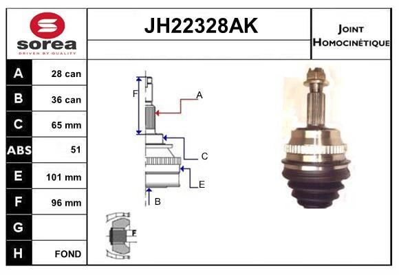 SNRA JH22328AK CV joint JH22328AK: Buy near me in Poland at 2407.PL - Good price!