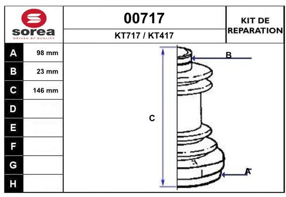 SNRA 00717 Bellow, driveshaft 00717: Buy near me in Poland at 2407.PL - Good price!