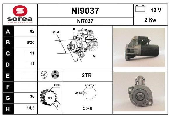 SNRA NI9037 Starter NI9037: Buy near me in Poland at 2407.PL - Good price!