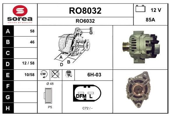 SNRA RO8032 Alternator RO8032: Atrakcyjna cena w Polsce na 2407.PL - Zamów teraz!