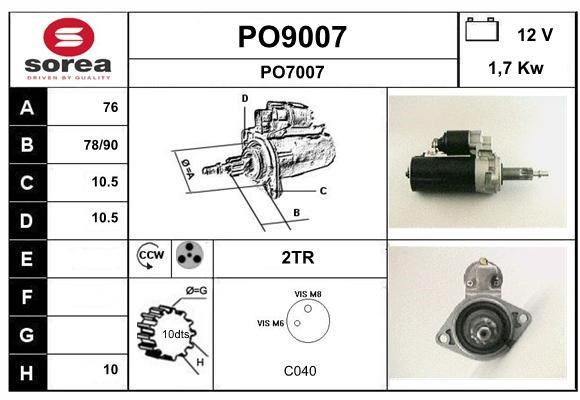 SNRA PO9007 Starter PO9007: Buy near me in Poland at 2407.PL - Good price!