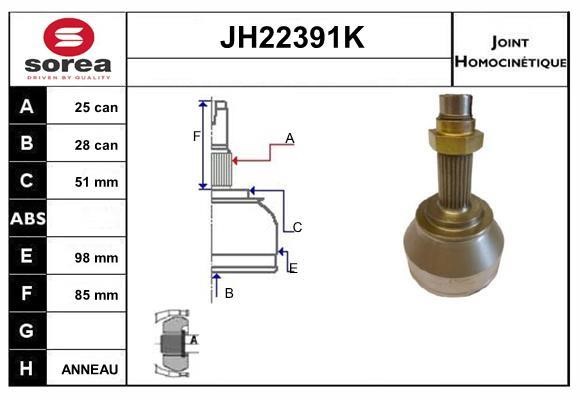 SNRA JH22391K CV joint JH22391K: Buy near me in Poland at 2407.PL - Good price!
