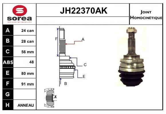 SNRA JH22370AK Шарнір рівних кутових швидкостей (ШРКШ) JH22370AK: Приваблива ціна - Купити у Польщі на 2407.PL!