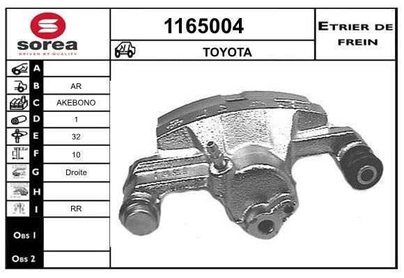SNRA 1165004 Brake caliper rear right 1165004: Buy near me in Poland at 2407.PL - Good price!