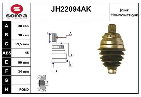 SNRA JH22094AK Шарнір рівних кутових швидкостей (ШРКШ) JH22094AK: Приваблива ціна - Купити у Польщі на 2407.PL!