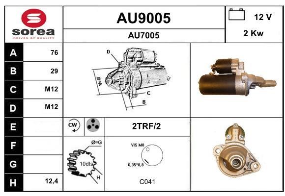 SNRA AU9005 Starter AU9005: Buy near me at 2407.PL in Poland at an Affordable price!