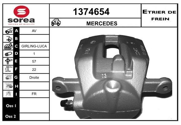 SNRA 1374654 Brake caliper front right 1374654: Buy near me in Poland at 2407.PL - Good price!