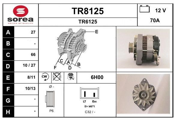 SNRA TR8125 Alternator TR8125: Buy near me in Poland at 2407.PL - Good price!