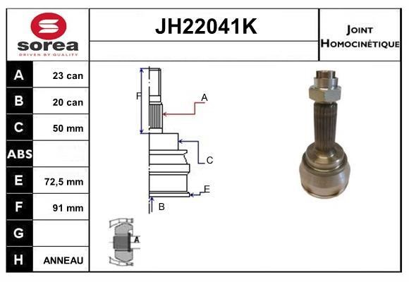 SNRA JH22041K CV joint JH22041K: Buy near me in Poland at 2407.PL - Good price!