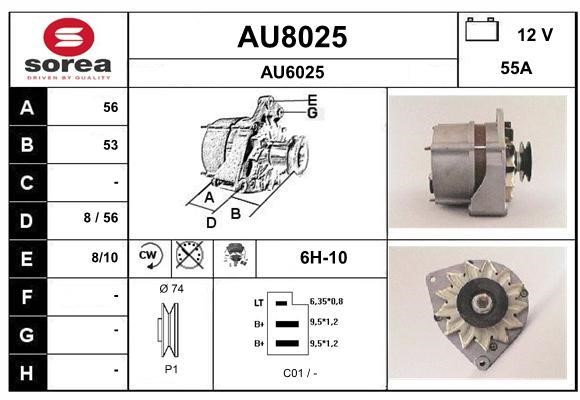 SNRA AU8025 Alternator AU8025: Buy near me in Poland at 2407.PL - Good price!