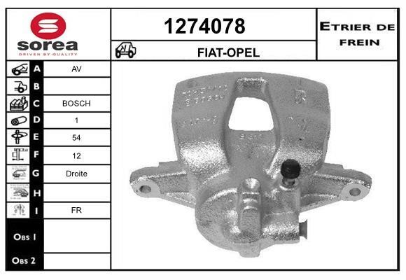 SNRA 1274078 Brake caliper front right 1274078: Buy near me in Poland at 2407.PL - Good price!