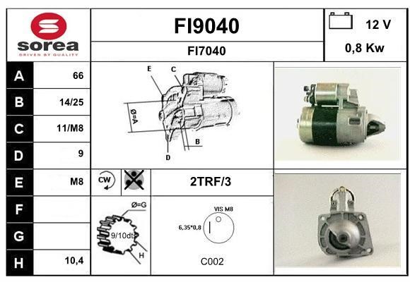 SNRA FI9040 Стартер FI9040: Отличная цена - Купить в Польше на 2407.PL!
