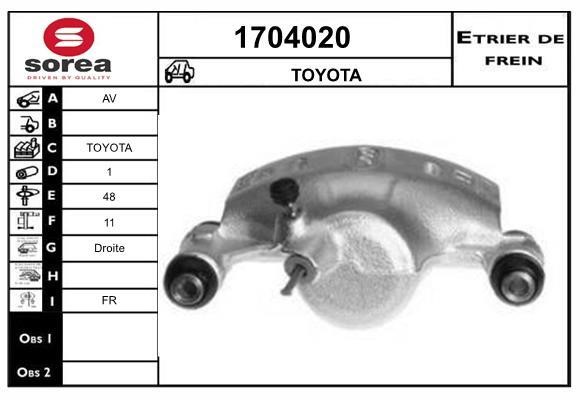 SNRA 1704020 Brake caliper front right 1704020: Buy near me in Poland at 2407.PL - Good price!
