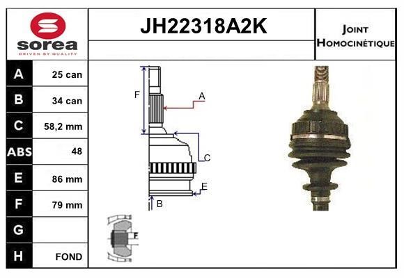 SNRA JH22318A2K Шарнир равных угловых скоростей (ШРУС) JH22318A2K: Отличная цена - Купить в Польше на 2407.PL!