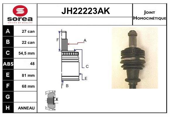 SNRA JH22223AK CV joint JH22223AK: Buy near me in Poland at 2407.PL - Good price!