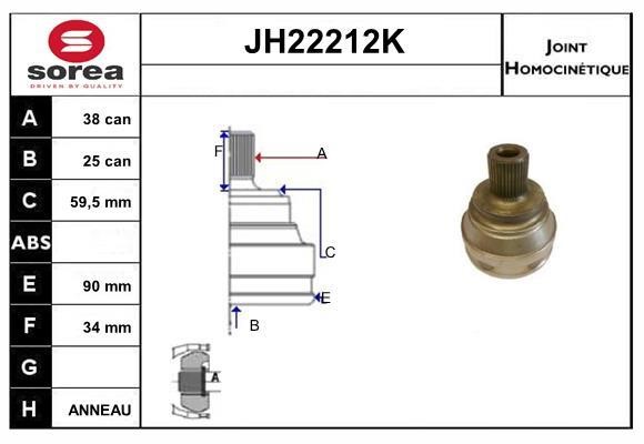 SNRA JH22212K Шарнір рівних кутових швидкостей (ШРКШ) JH22212K: Приваблива ціна - Купити у Польщі на 2407.PL!