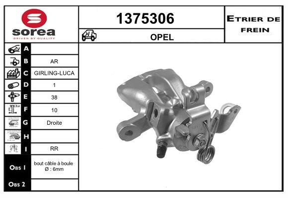 SNRA 1375306 Brake caliper rear right 1375306: Buy near me in Poland at 2407.PL - Good price!