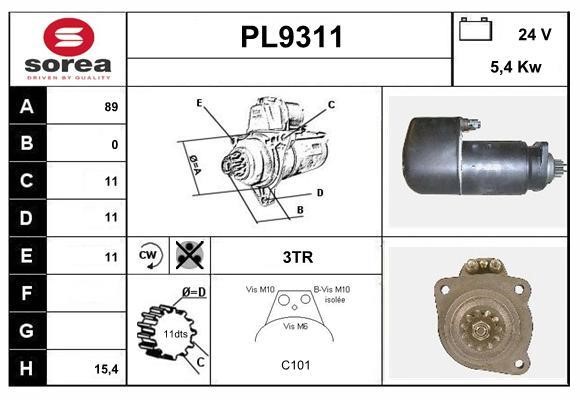 SNRA PL9311 Стартер PL9311: Отличная цена - Купить в Польше на 2407.PL!