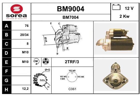 SNRA BM9004 Стартер BM9004: Отличная цена - Купить в Польше на 2407.PL!