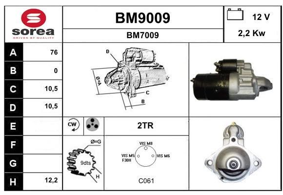 SNRA BM9009 Стартер BM9009: Отличная цена - Купить в Польше на 2407.PL!
