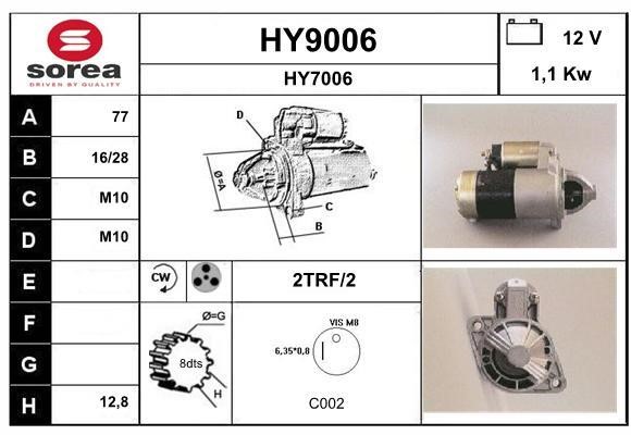 SNRA HY9006 Starter HY9006: Buy near me at 2407.PL in Poland at an Affordable price!