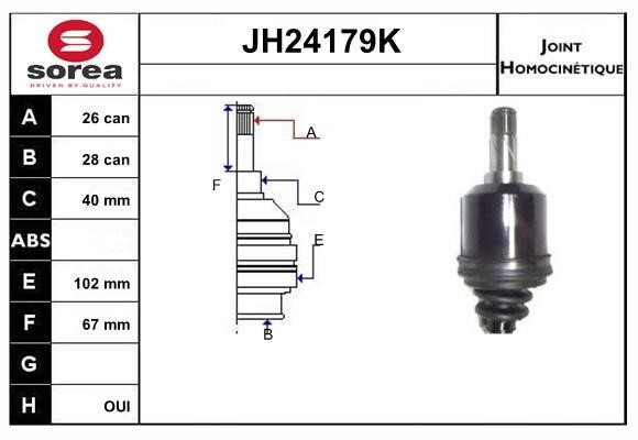 SNRA JH24179K CV joint JH24179K: Buy near me in Poland at 2407.PL - Good price!