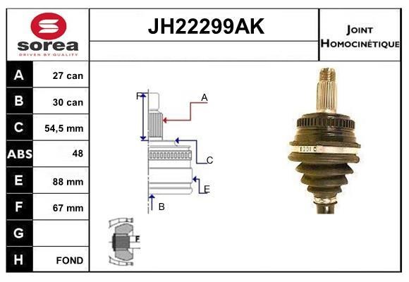 SNRA JH22299AK CV joint JH22299AK: Buy near me in Poland at 2407.PL - Good price!