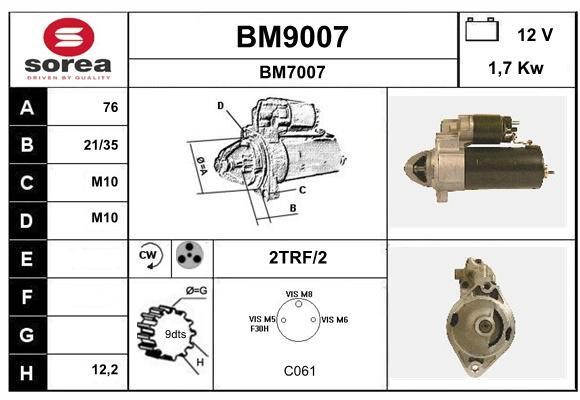 SNRA BM9007 Стартер BM9007: Отличная цена - Купить в Польше на 2407.PL!
