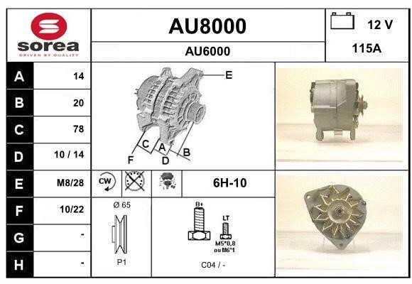 SNRA AU8000 Alternator AU8000: Buy near me in Poland at 2407.PL - Good price!