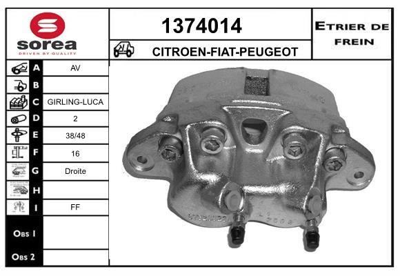 SNRA 1374014 Суппорт тормозной передний правый 1374014: Отличная цена - Купить в Польше на 2407.PL!