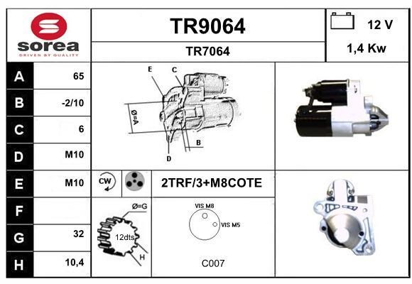 SNRA TR9064 Starter TR9064: Buy near me at 2407.PL in Poland at an Affordable price!