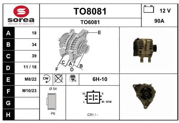 SNRA TO8081 Alternator TO8081: Buy near me in Poland at 2407.PL - Good price!