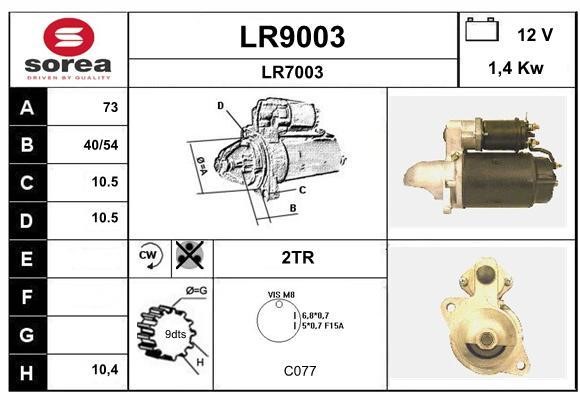SNRA LR9003 Starter LR9003: Buy near me in Poland at 2407.PL - Good price!