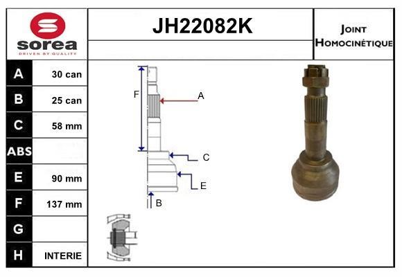 SNRA JH22082K Шарнир равных угловых скоростей (ШРУС) JH22082K: Отличная цена - Купить в Польше на 2407.PL!