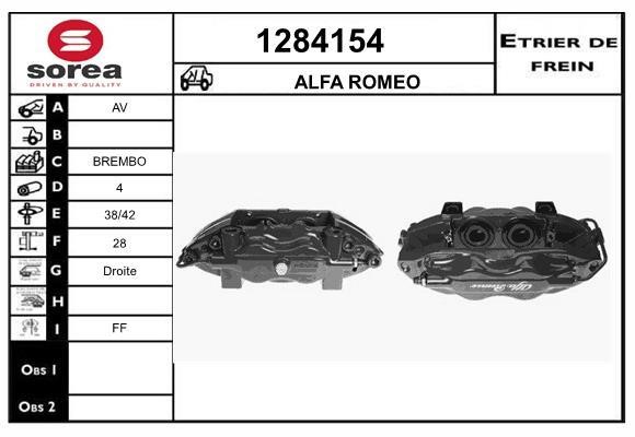 SNRA 1284154 Brake caliper front right 1284154: Buy near me in Poland at 2407.PL - Good price!