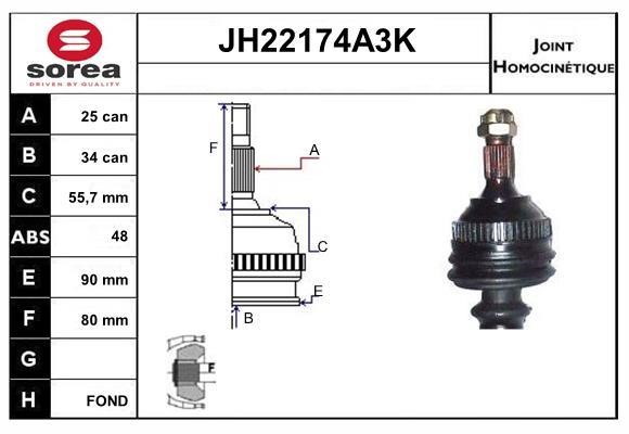 SNRA JH22174A3K Шарнір рівних кутових швидкостей (ШРКШ) JH22174A3K: Приваблива ціна - Купити у Польщі на 2407.PL!