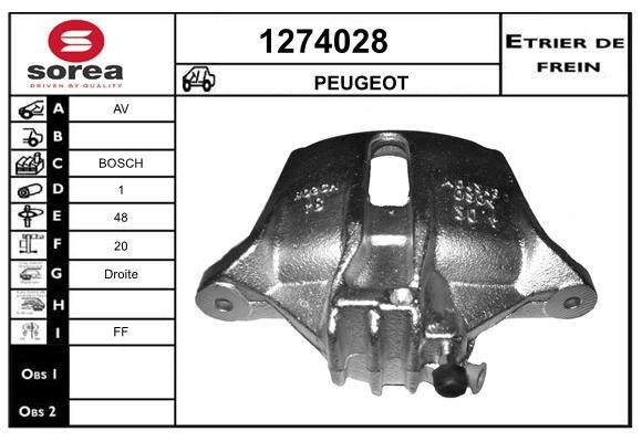SNRA 1274028 Brake caliper front right 1274028: Buy near me in Poland at 2407.PL - Good price!