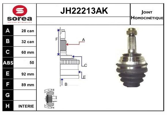 SNRA JH22213AK Шарнір рівних кутових швидкостей (ШРКШ) JH22213AK: Приваблива ціна - Купити у Польщі на 2407.PL!