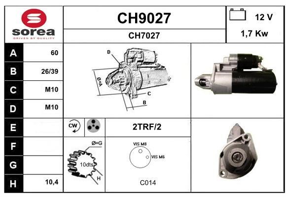 SNRA CH9027 Starter CH9027: Buy near me in Poland at 2407.PL - Good price!