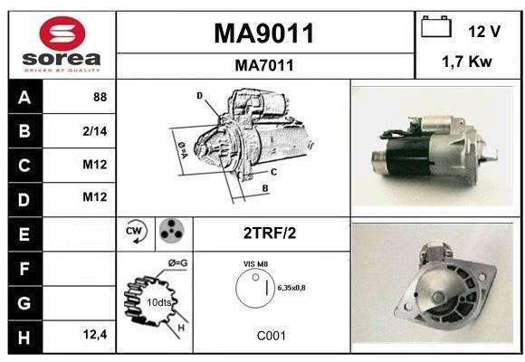 SNRA MA9011 Starter MA9011: Buy near me in Poland at 2407.PL - Good price!