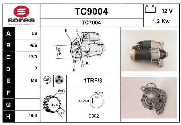 SNRA TC9004 Стартер TC9004: Отличная цена - Купить в Польше на 2407.PL!