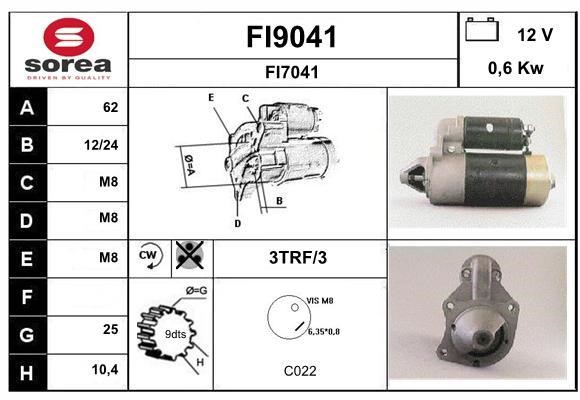 SNRA FI9041 Стартер FI9041: Отличная цена - Купить в Польше на 2407.PL!