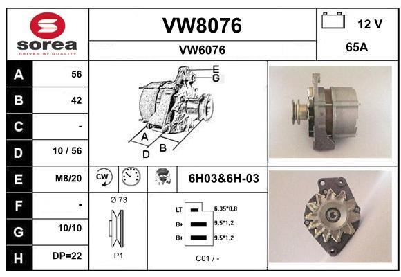 SNRA VW8076 Generator VW8076: Kaufen Sie zu einem guten Preis in Polen bei 2407.PL!