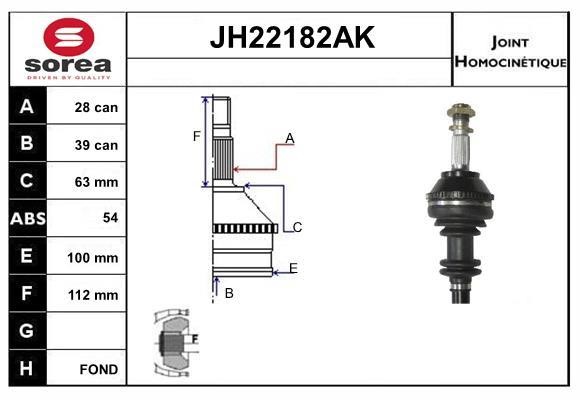 SNRA JH22182AK Шарнір рівних кутових швидкостей (ШРКШ) JH22182AK: Приваблива ціна - Купити у Польщі на 2407.PL!
