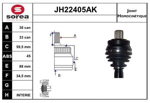 SNRA JH22405AK Шарнир равных угловых скоростей (ШРУС) JH22405AK: Отличная цена - Купить в Польше на 2407.PL!