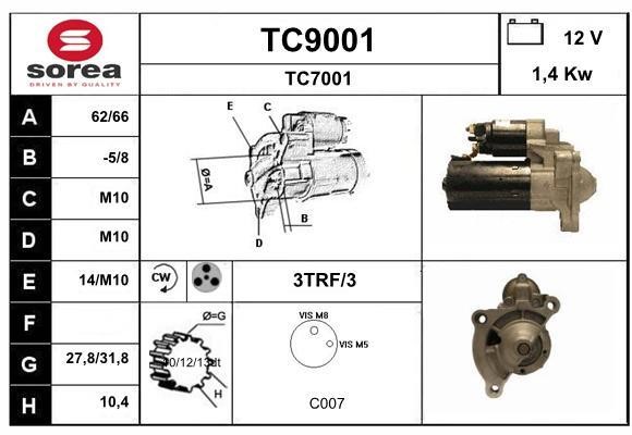 SNRA TC9001 Starter TC9001: Buy near me in Poland at 2407.PL - Good price!