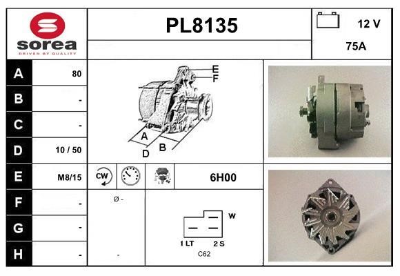 SNRA PL8135 Alternator PL8135: Buy near me in Poland at 2407.PL - Good price!